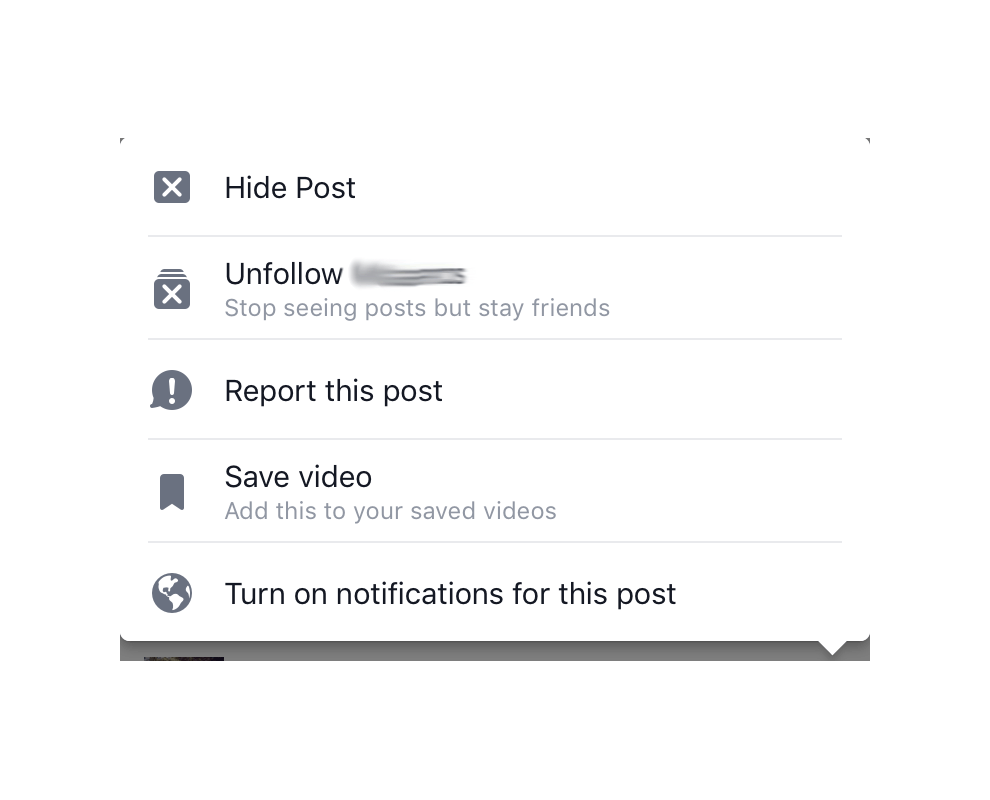 Facebook Mobile Timeline Unfollow